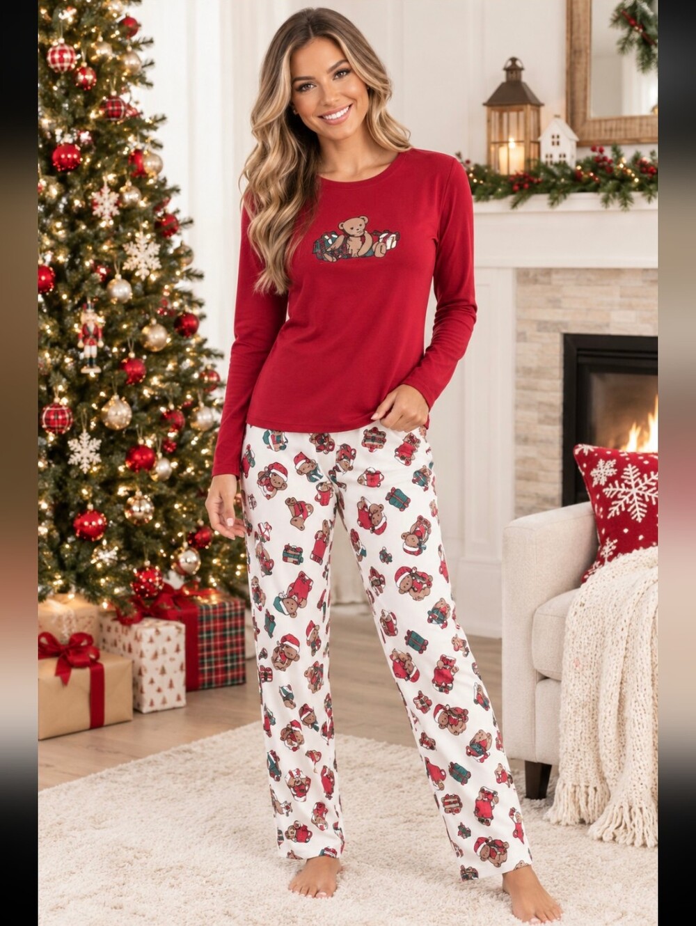 🎄PAJAMAGRAM🎄Vermont Teddy Bear Women's Pajamas